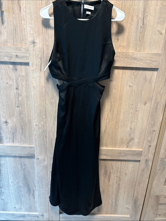 Aritzia Dresses & Skirts - Aritzia Babaton Black Sleeveless Midi Dress with Waist Cutouts